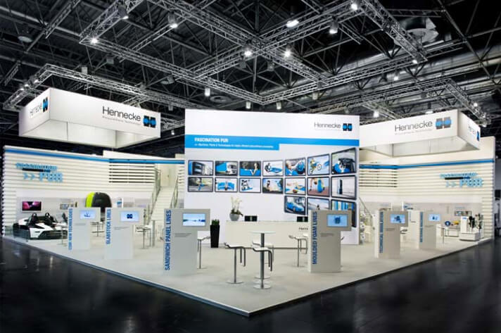 Open and inviting presentation of a broad range of products - Hennecke at the K show 2013 