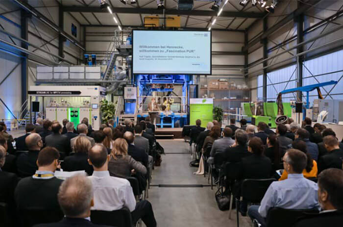 Rolf Trippler, Managing director of the Hennecke GmbH & Co.KG, at the opening of the lectures