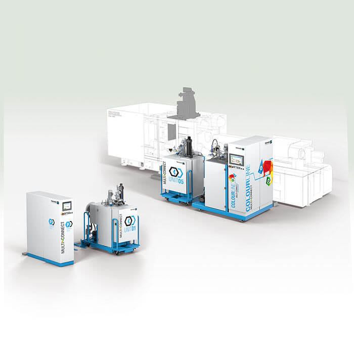 High-pressure metering machine with MULTI-CONNECT technology for fast and easy colour change for surface finishing